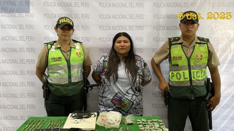 Policías y serenos detienen a mujer dedicada al expendio de cannabis sativa