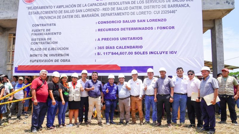 Gobernador Regional de Loreto reinicia obra de hospital en San Lorenzo