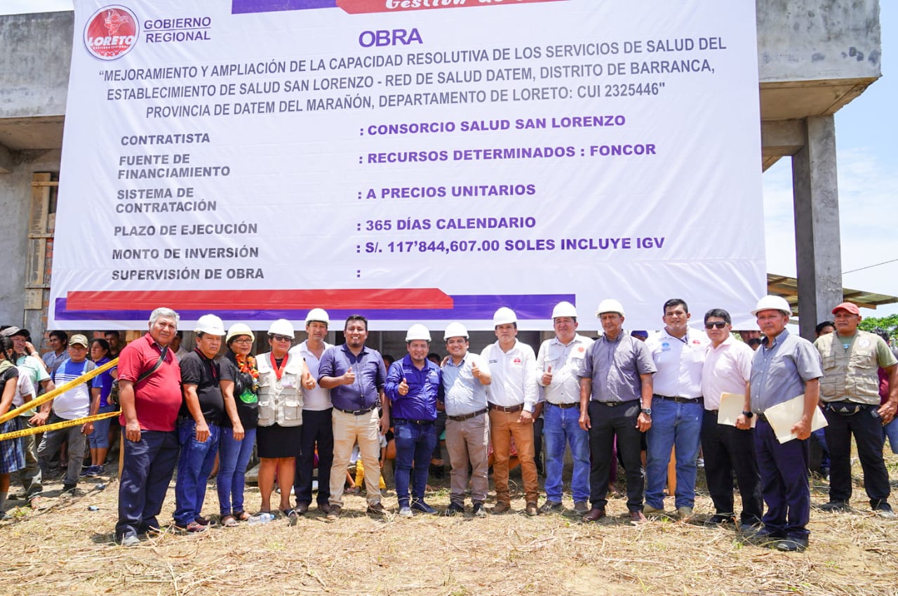 Gobernador Regional de Loreto reinicia obra de hospital en San Lorenzo