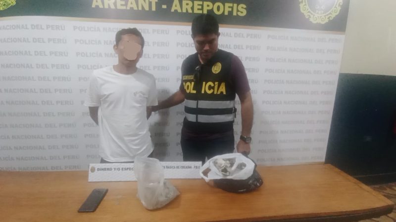 Agentes antidroga capturan a sujeto en posesión de un kilogramo de alcaloides de cocaína