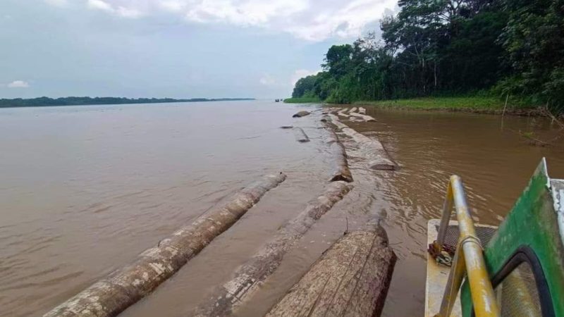 Gerfor encuentra trozas de madera rolliza en aparente estado de abandono en el río Marañón