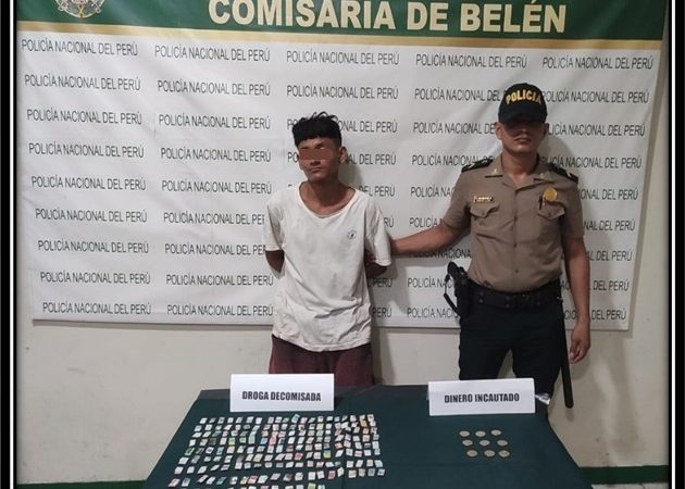 Durante operativo en Belén capturan a sujeto en posesión de alcaloides de cocaína