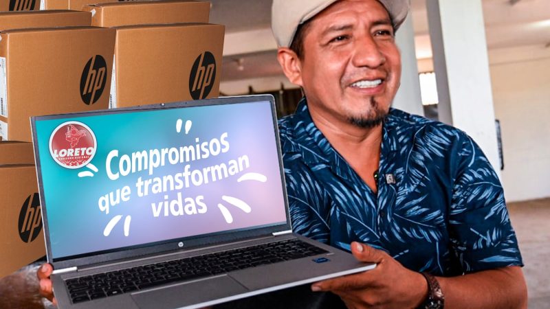 Gobernador Dr. René Chávez recepciona 3000 laptops para maestros loretanos