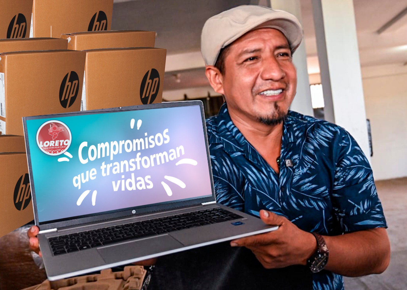 Gobernador Dr. René Chávez recepciona 3000 laptops para maestros loretanos
