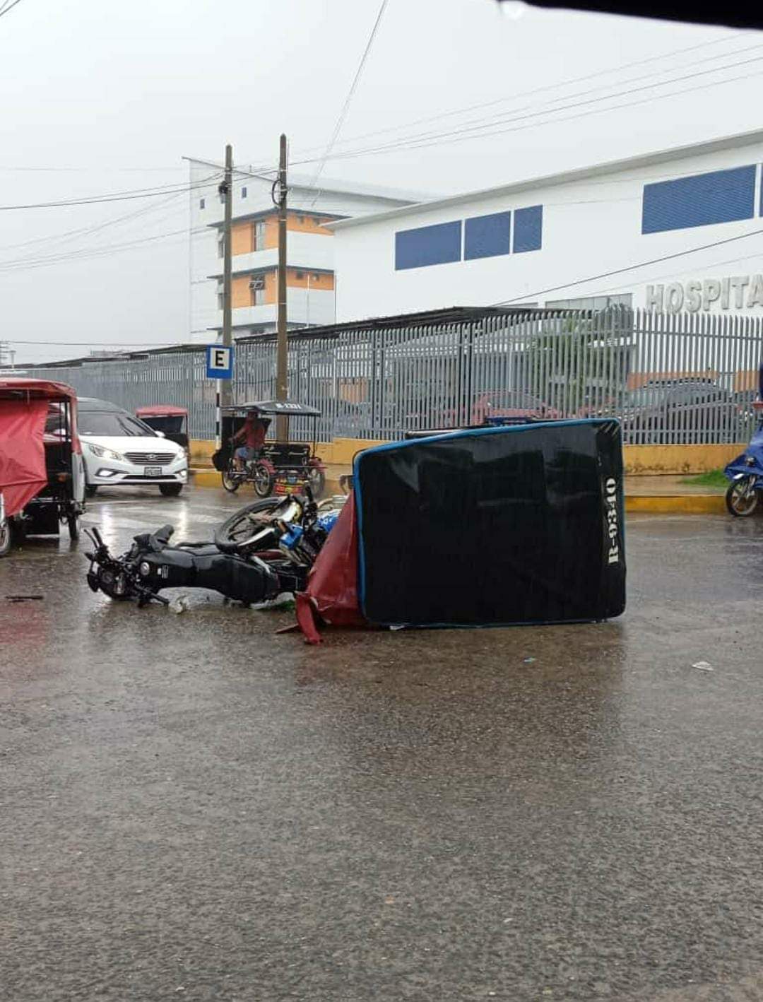 Accidente de tránsito cerca al hospital Santa Gema en Yurimaguas