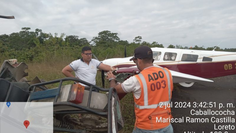 Mototaxista herido tras impactar contra avioneta en Caballococha