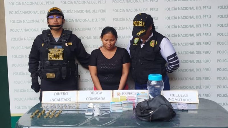 Agentes del Grupo Terna capturan a mujer por tráfico ilícito de drogas