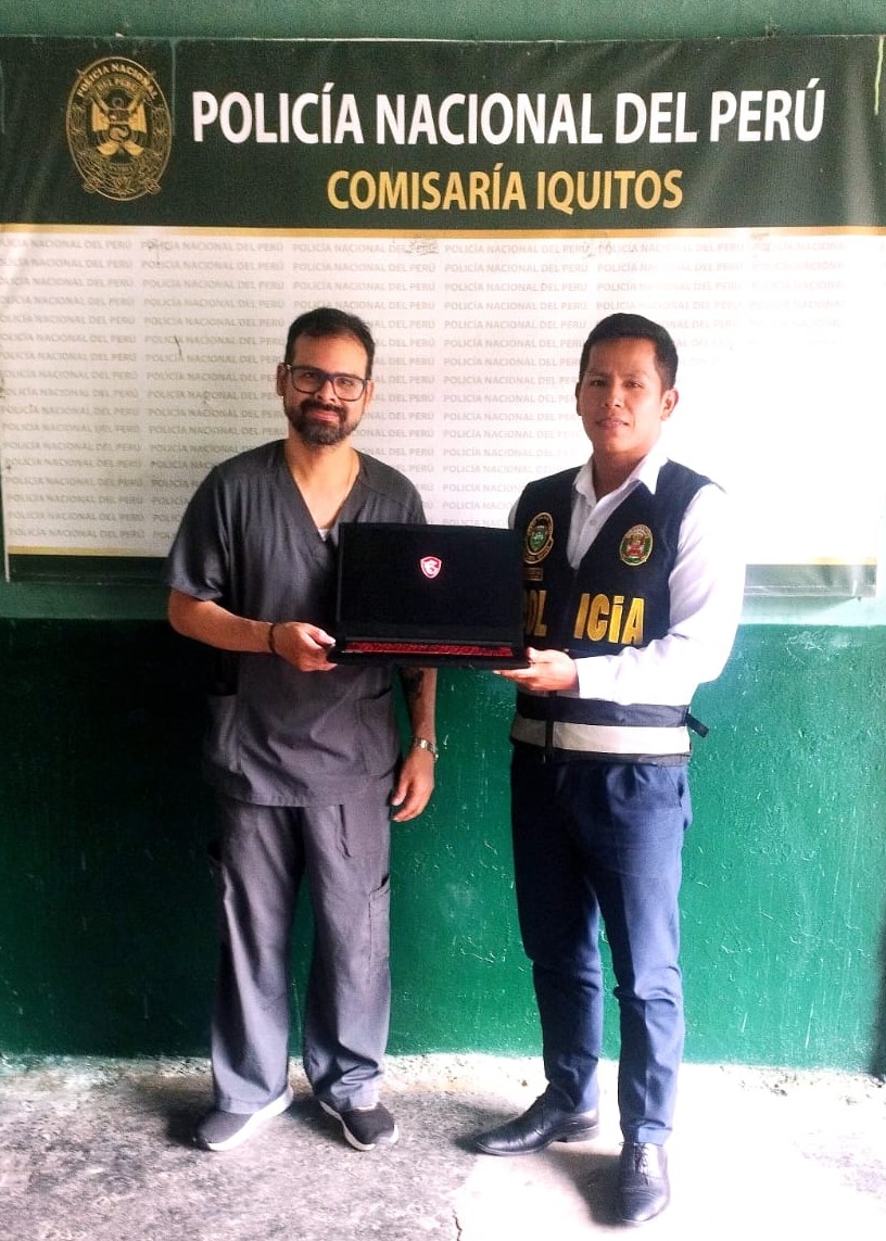 Policía de Iquitos recupera laptop robada