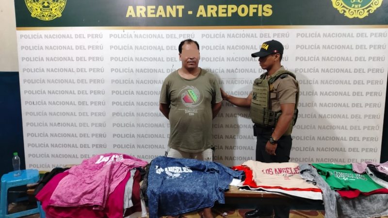 Policía Fiscal incauta prendas de vestir por más de 6 mil soles en operativo