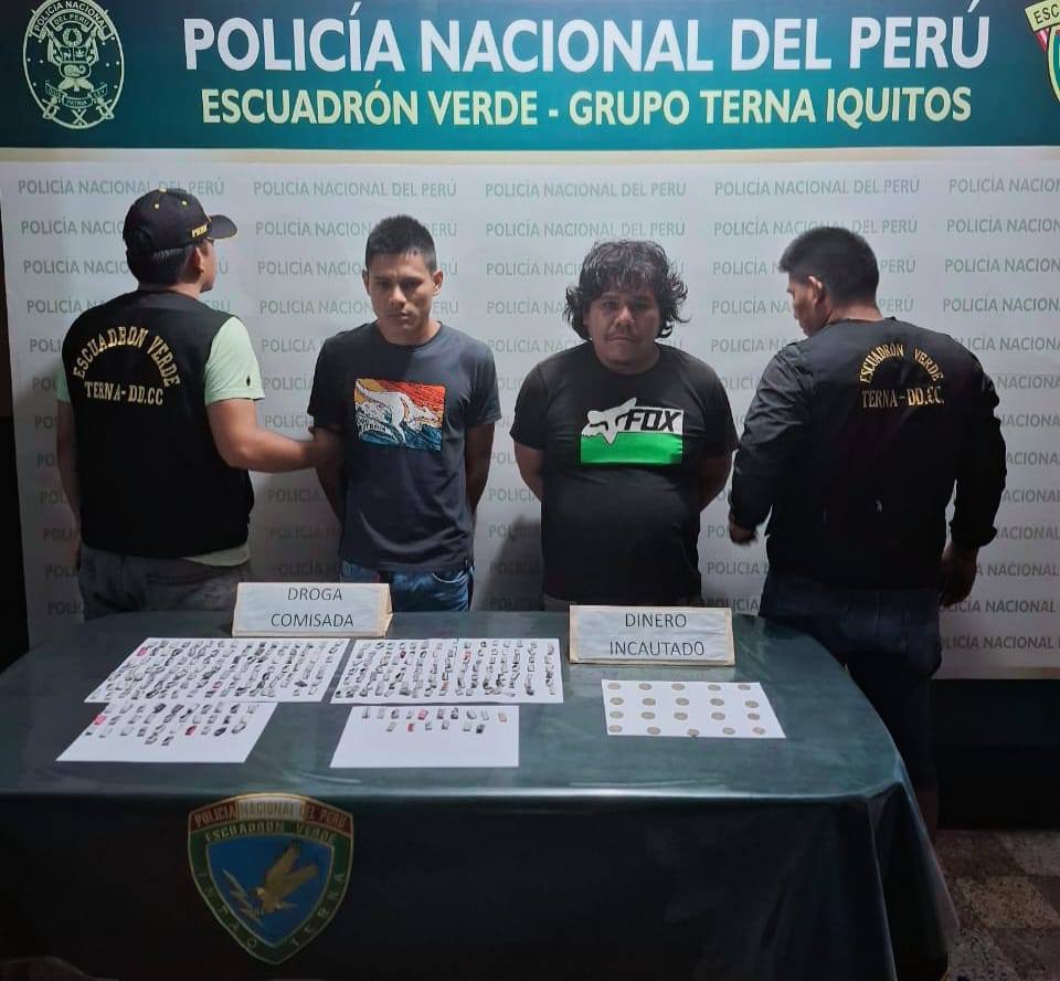 Detienen a expendedores de droga en Iquitos