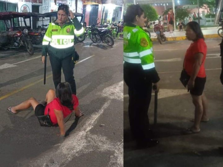 Mujer en presunto estado de ebriedad causa desorden en la Plaza Grau